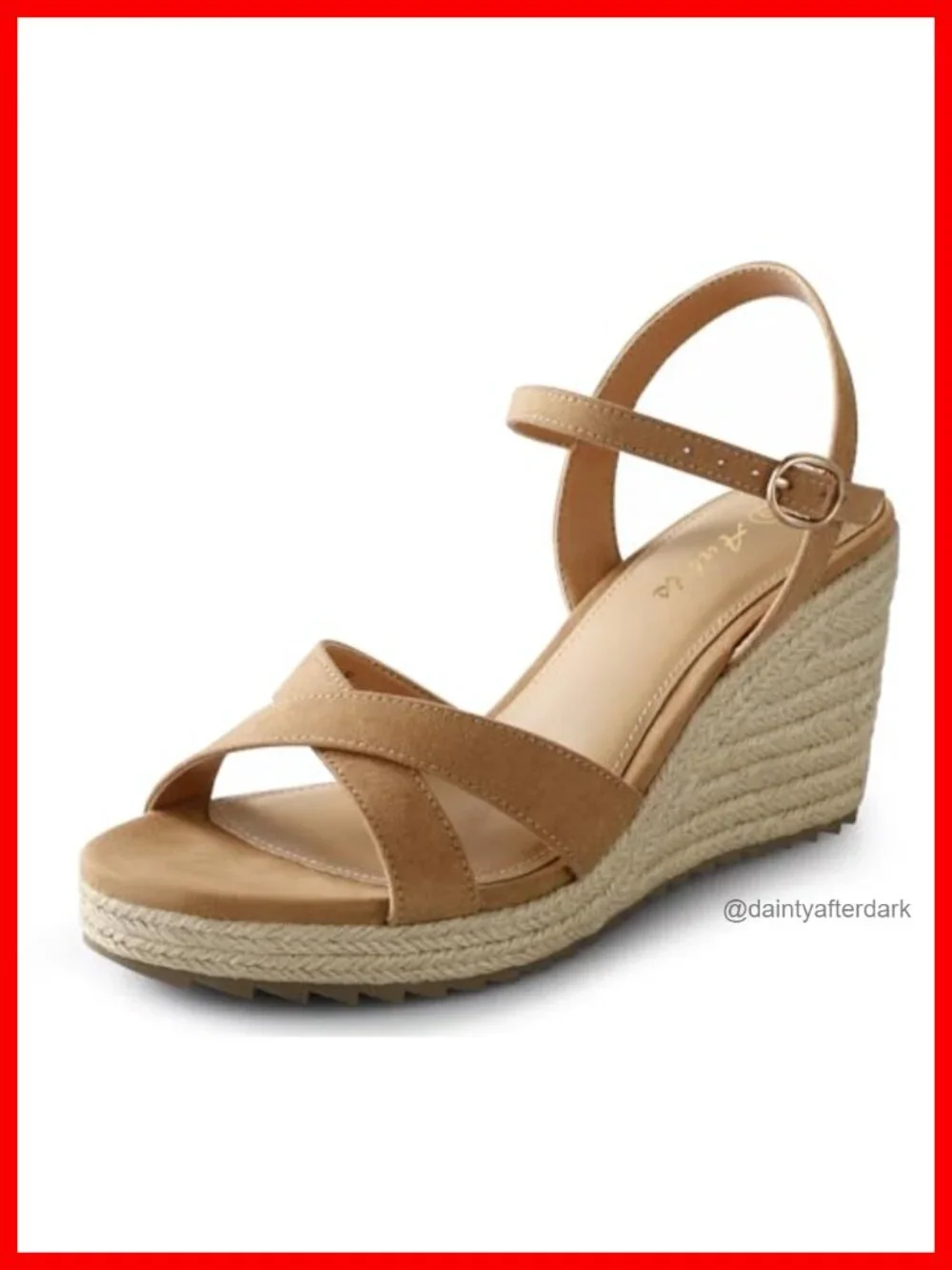 Women's Espadrille Wedge Sandals Open Toe Ankle Strap PU Lightweight Casual